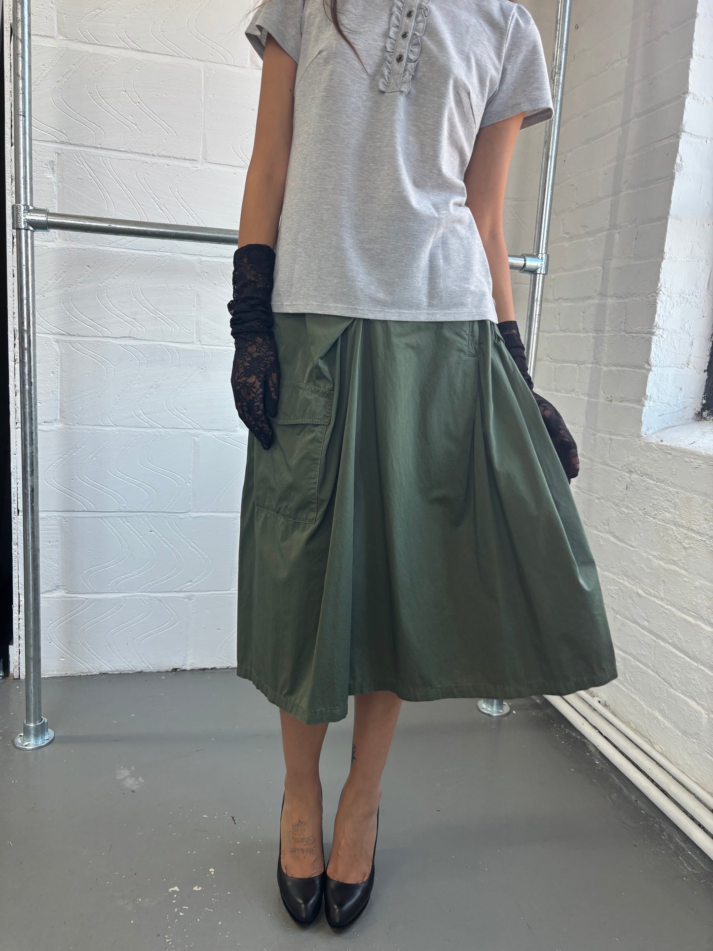 ZUCCA UTILITY PLEAT DETAIL SKIRT