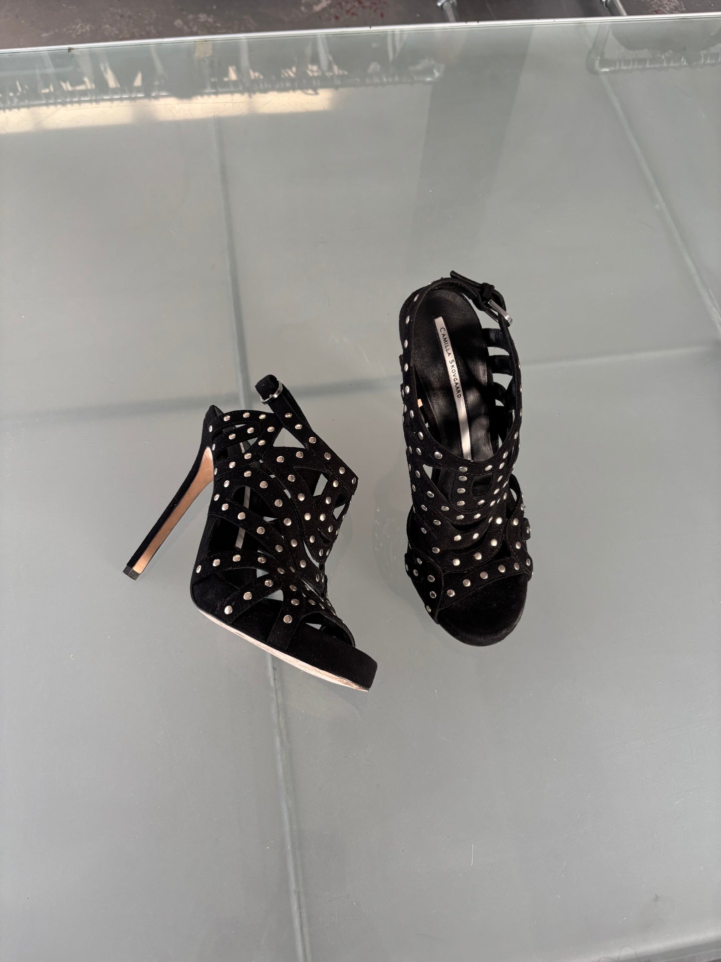 CAMILA SKOVGAARD STUDDED LEATHER HEELS
