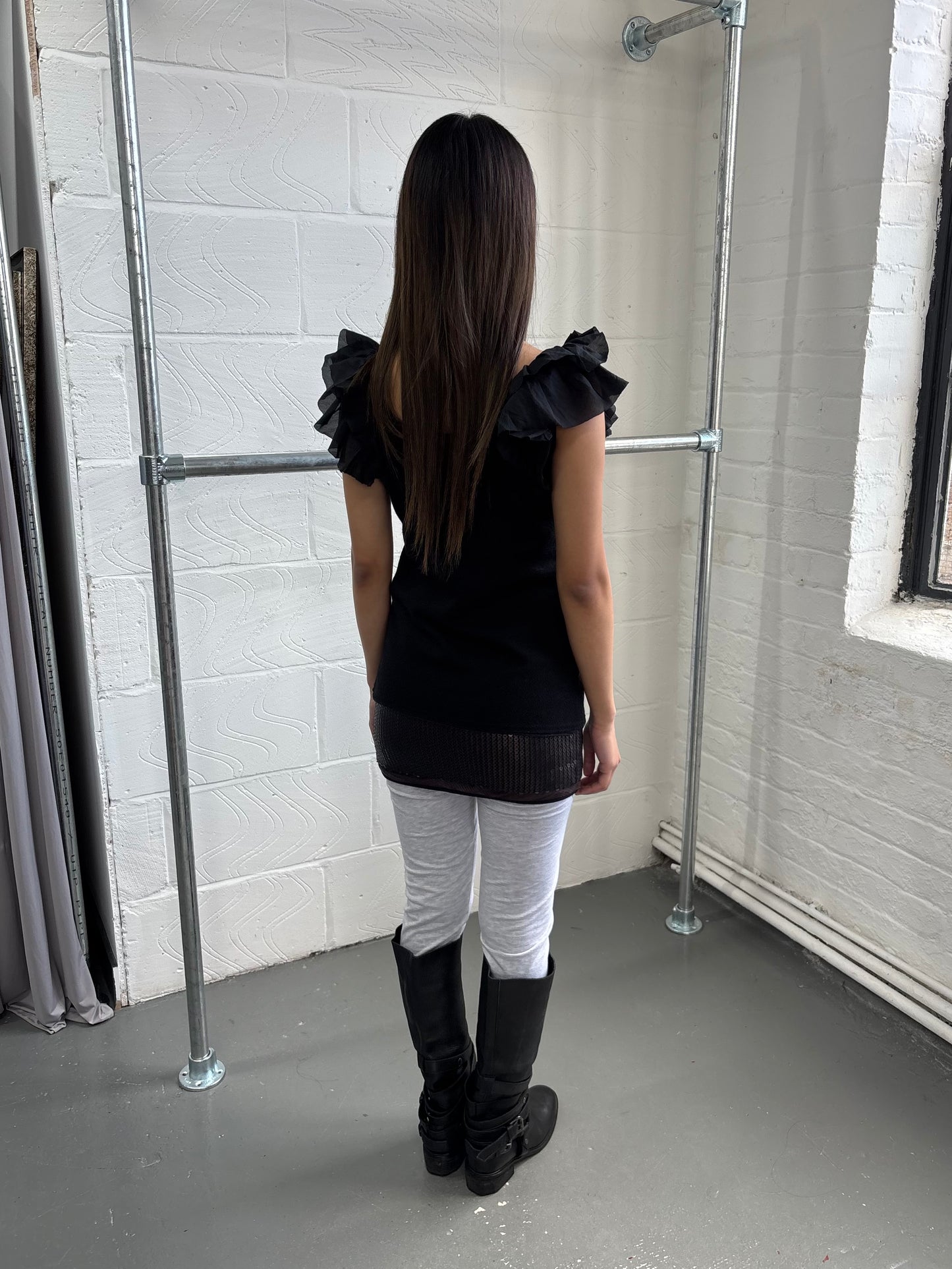 JAPANESE DESIGNER WOOL FRILLY TANK