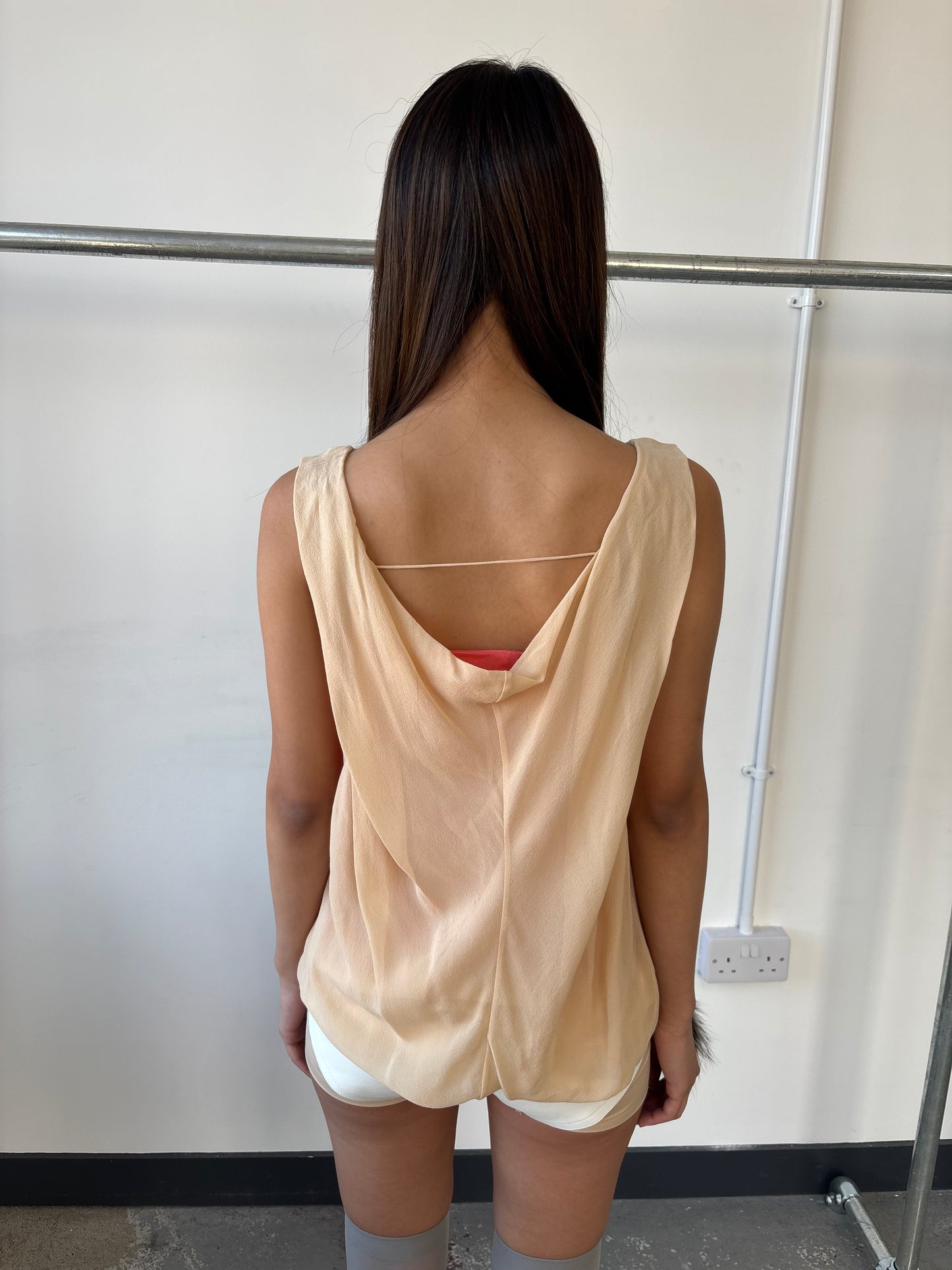SILK LAYERED DRAPE VEST