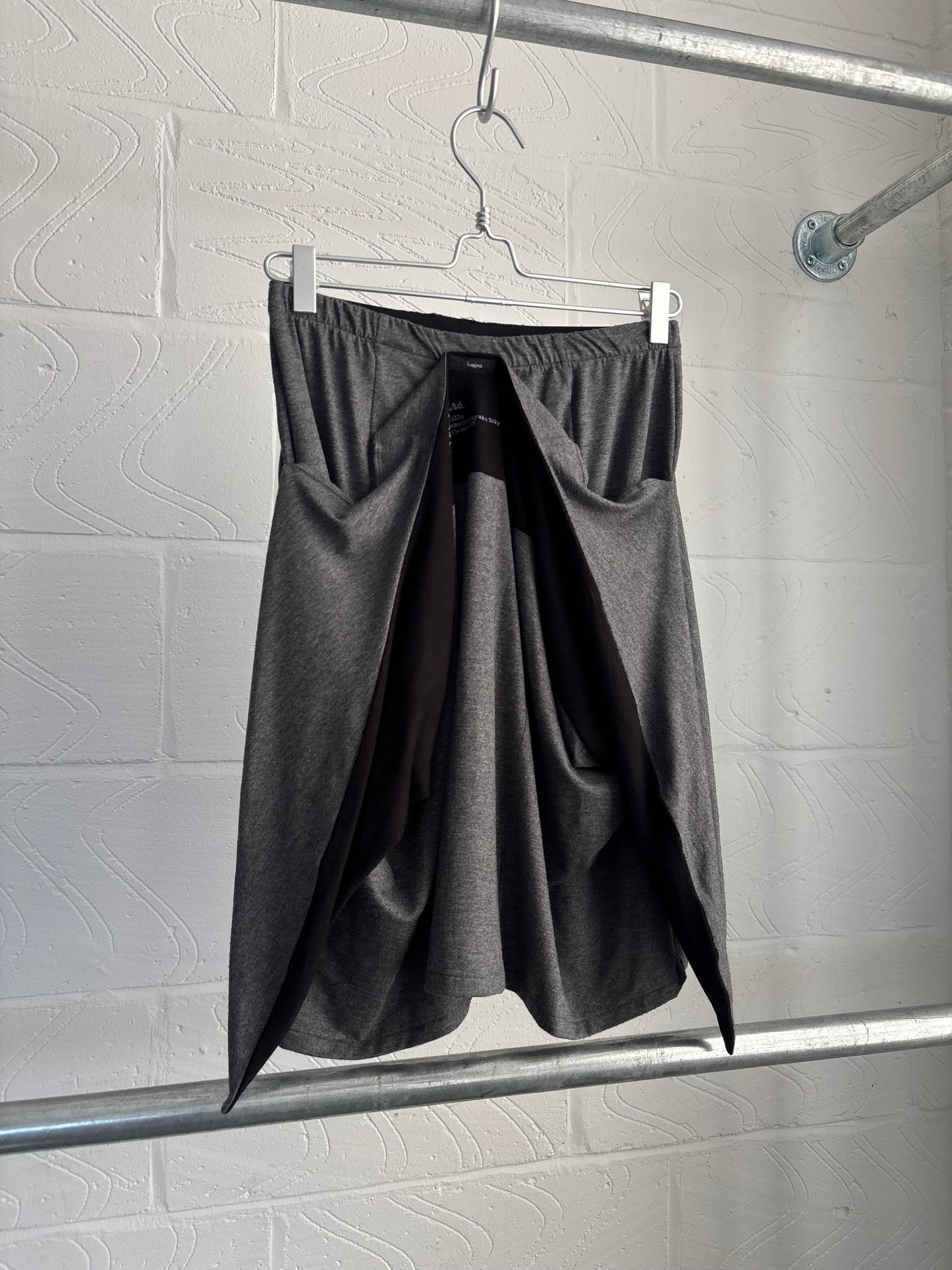 JAPANESE DESIGNER JERSEY DRAPE SKIRT