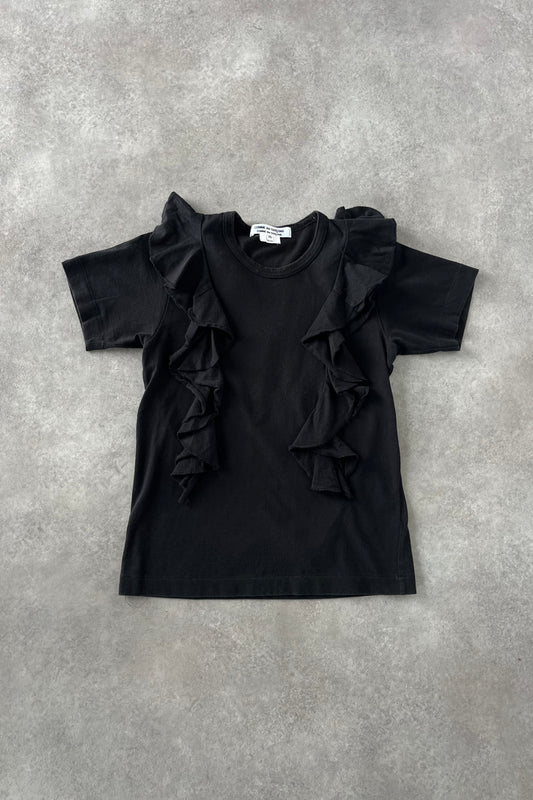 SS2009 CDG FRILLY BLACK T-SHIRT