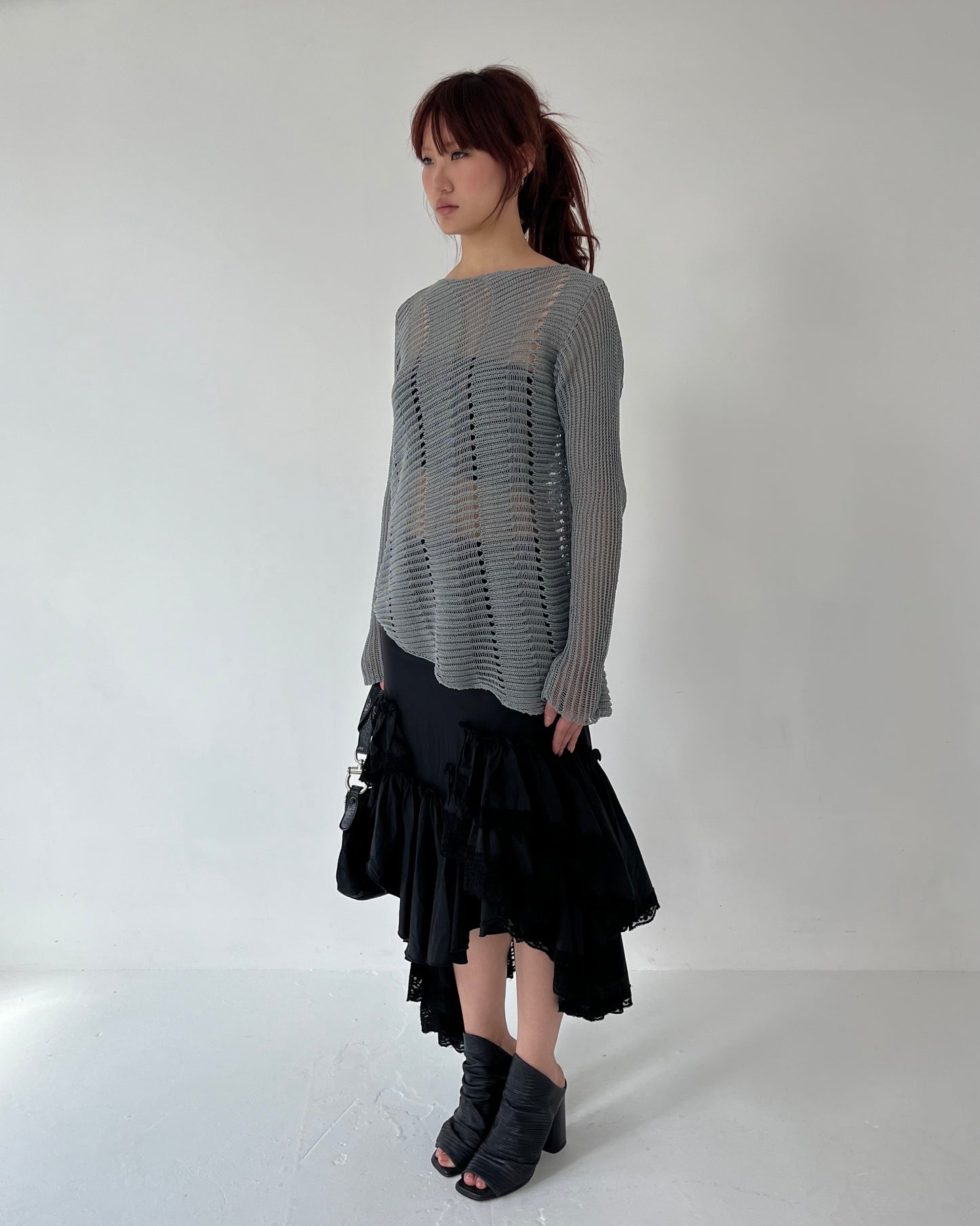 SARAH PACINI ASYMMETRIC WIDE KNIT JUMPER