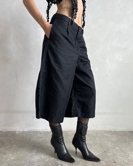 CDG TRICOT SS21 CROPPED WIDE LEG TROUSERS