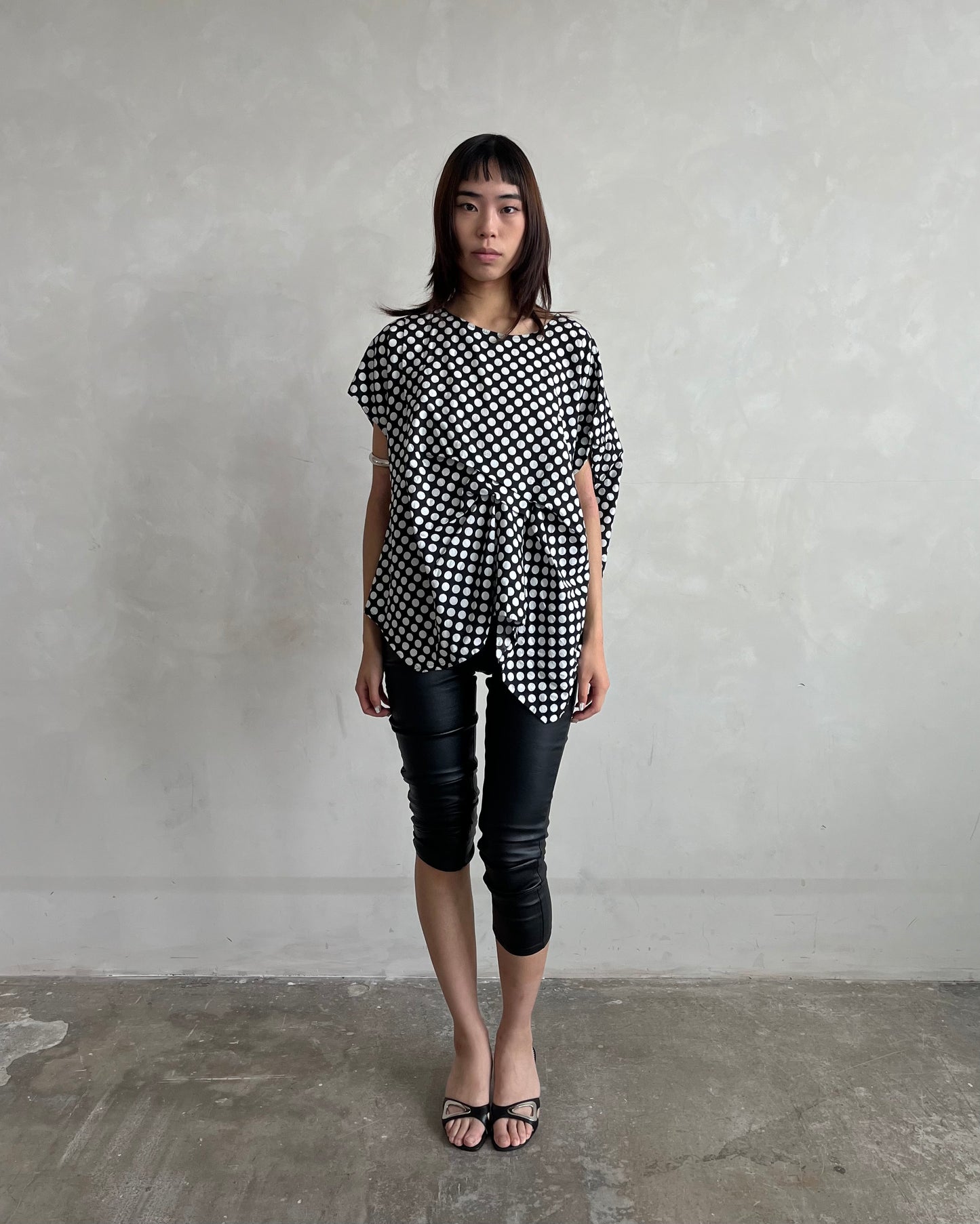 ZUCCA POLKA DOT FOLDED WIDE TOP