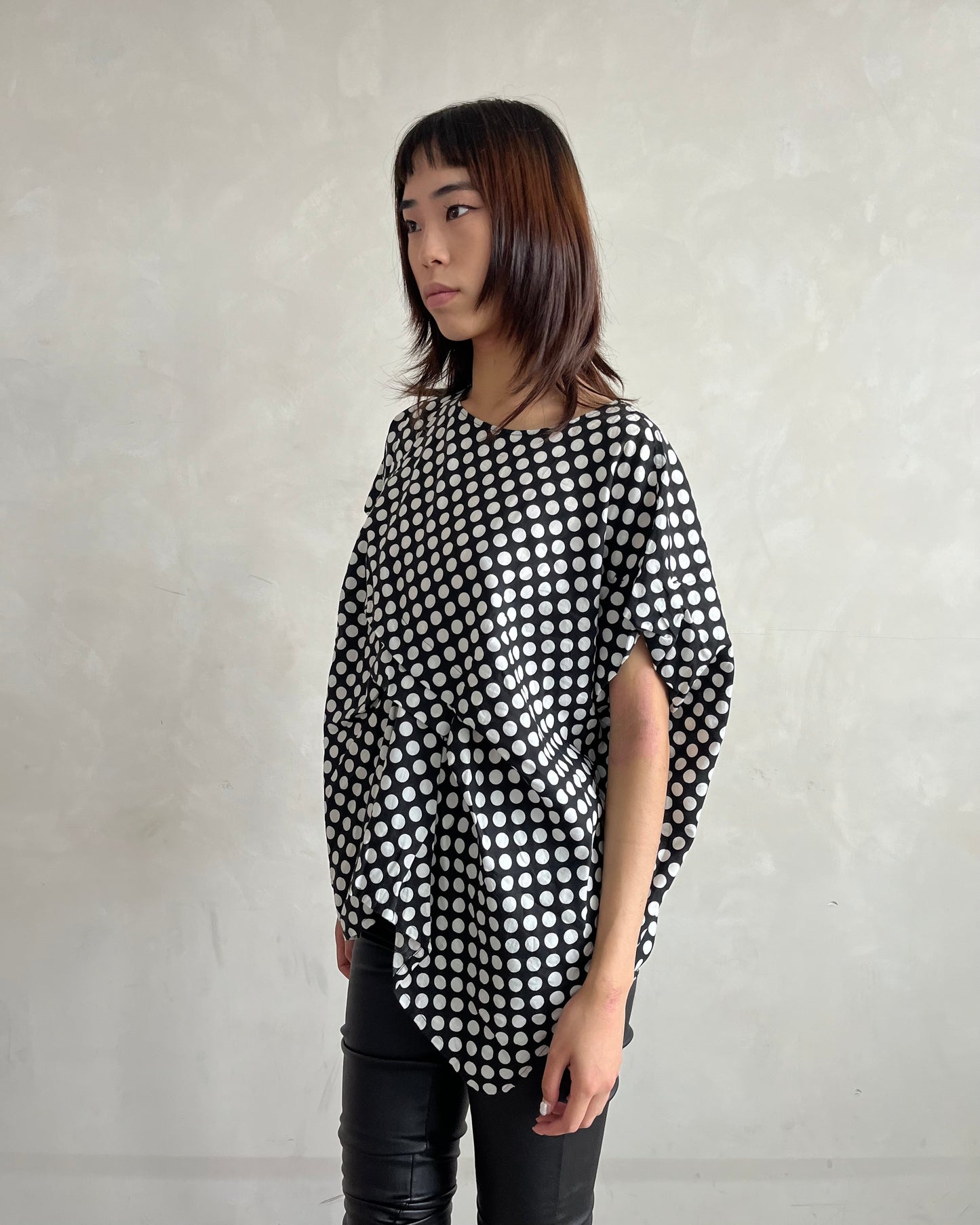 ZUCCA POLKA DOT FOLDED WIDE TOP