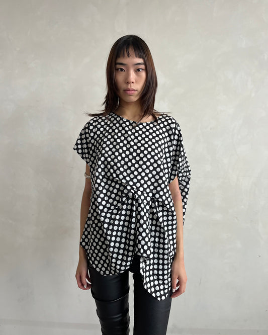 ZUCCA POLKA DOT FOLDED WIDE TOP