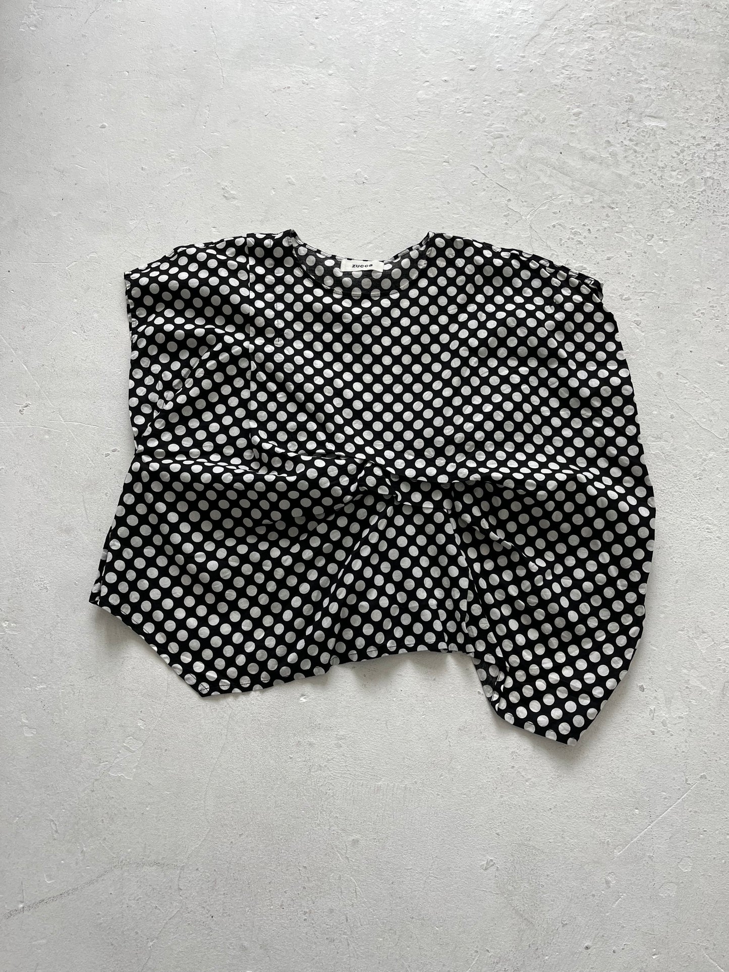 ZUCCA POLKA DOT FOLDED WIDE TOP