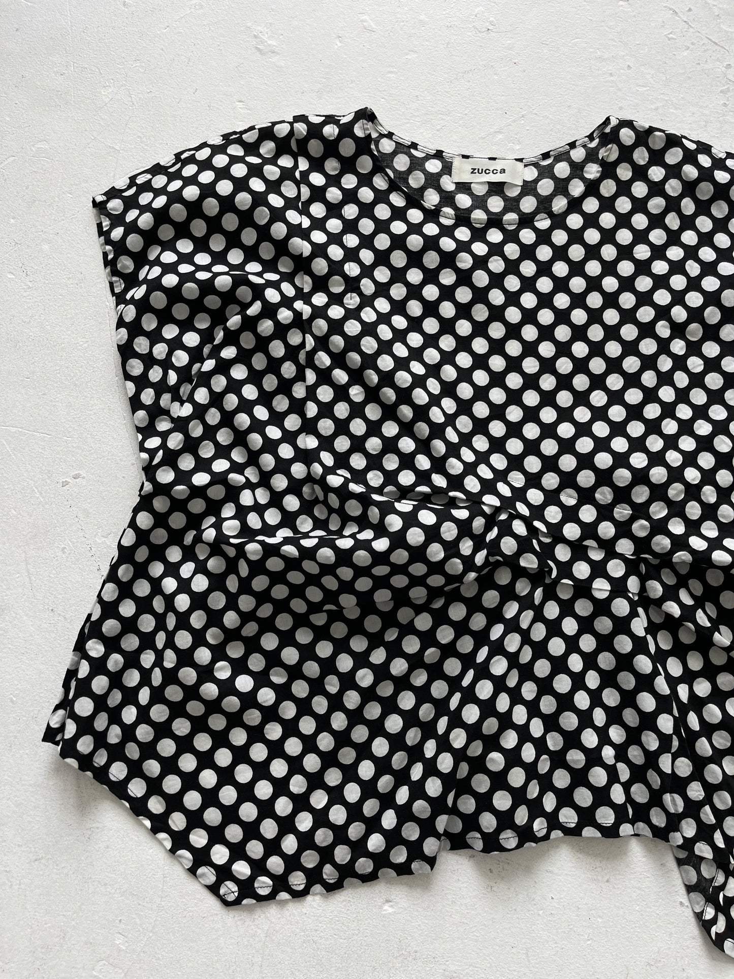 ZUCCA POLKA DOT FOLDED WIDE TOP