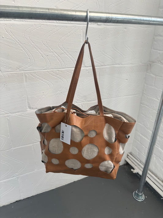 JAPANESE BRAND LEATHER CUT OUT TOTE