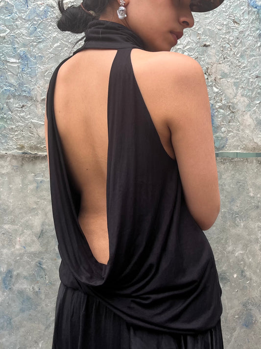 DRAPE OPEN BACK TOP